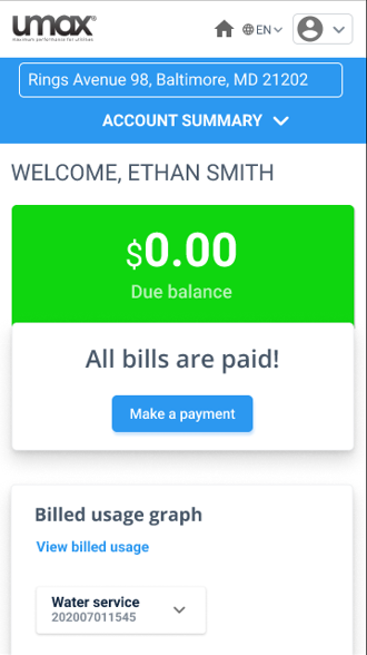 Mobile image of the new version of the Customer Self-Service project homepage
